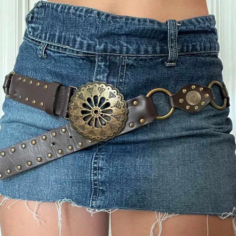 Vintage Y2K Fashion Buckle Belt - Coquette & Grunge Aesthetic Style