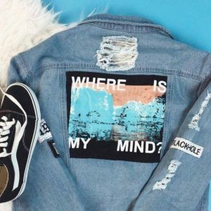 Where Is My Mind Y2K Jean Jacket - Grunge Aesthetic Coquette Style