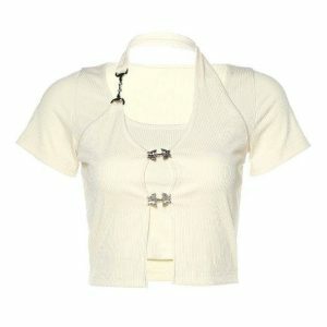 Y2K Butterfly Button Top - Cute Coquette Aesthetic for Trendy Outfits