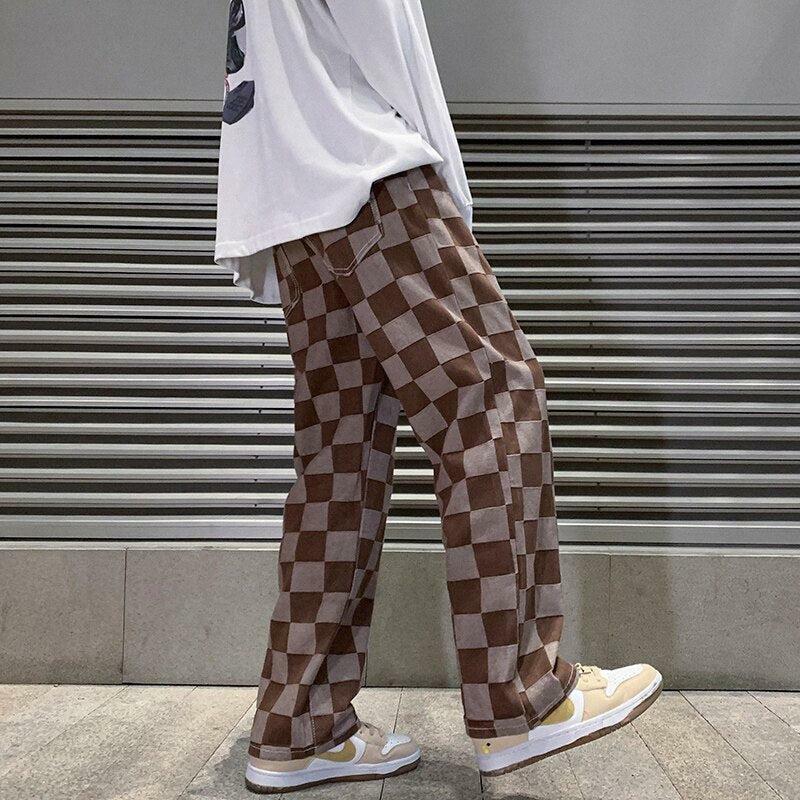 Y2K Checkered Pants for Grunge, Coquette, and Emo Aesthetic Styles