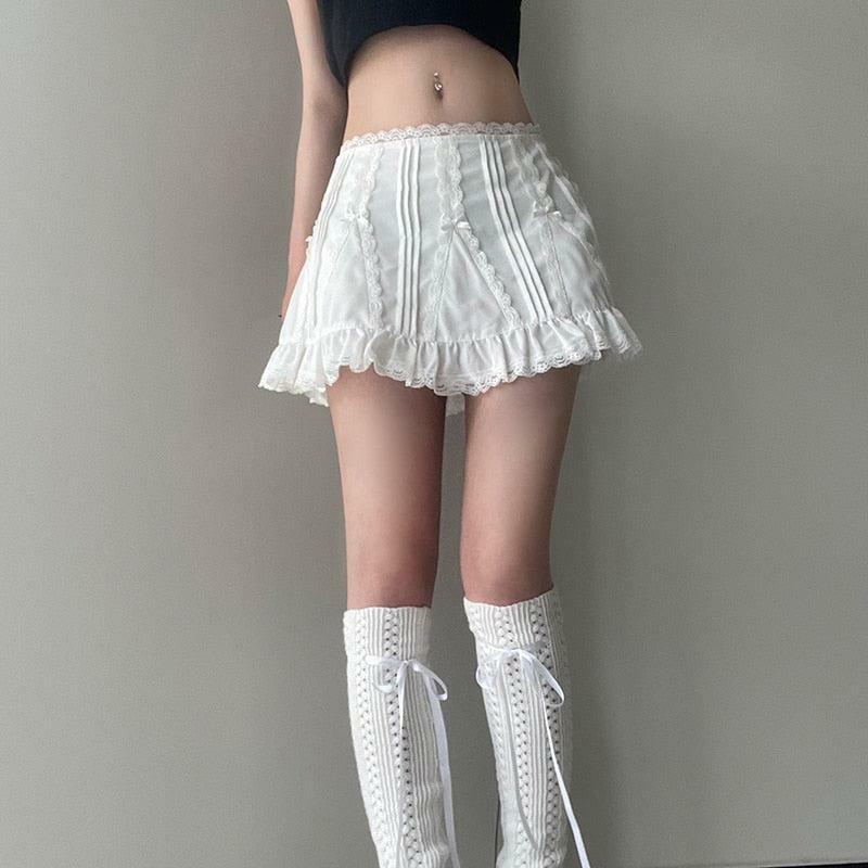 Y2K Coquette Frill Hem Mini Skirt - Cute Aesthetic Fashion Piece