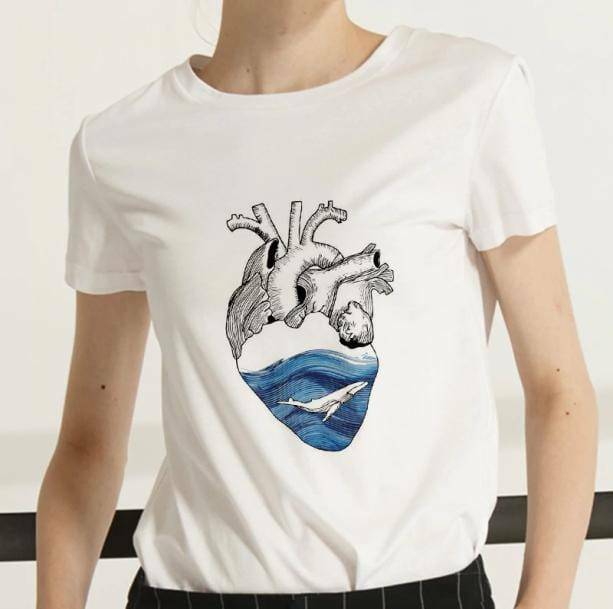 Y2K Fashion Aesthetic Heart T-Shirt - Cute Emo & Coquette Style Tee