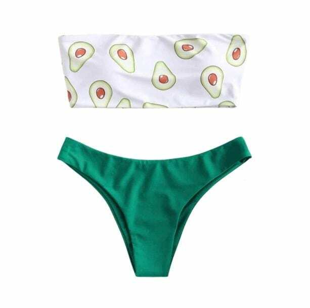 Y2K Fashion Avocado Swimsuit - Cute Coquette Aesthetic Swimwear