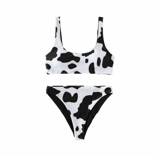 Y2K Fashion Baby Cow Print Bikini - Cute Coquette & Grunge Aesthetic