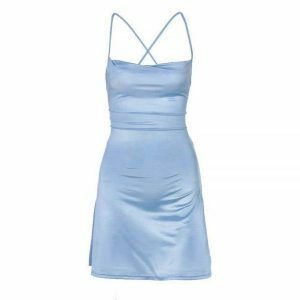 Y2K Fashion Backless Blue Dress - Coquette Aesthetic & Grunge Style