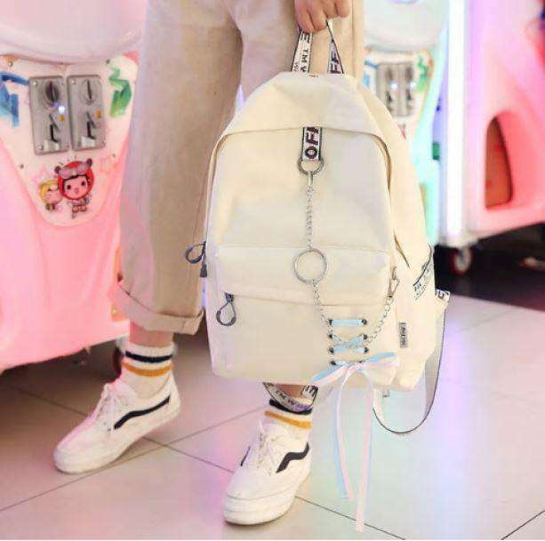 Y2K Fashion Backpack with Chain - Coquette Aesthetic & Grunge Style