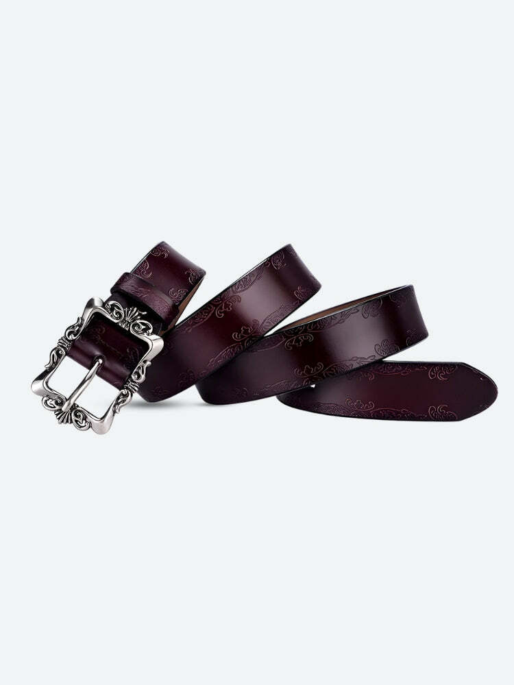 Y2K Fashion Baroque Faux Leather Belt for Coquette and Grunge Styles