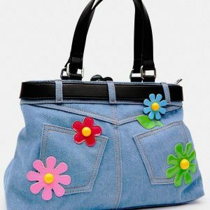 Y2K Fashion Belted Denim Handbag - Grunge Aesthetic & Coquette Style