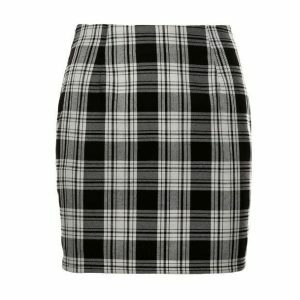 Y2K Fashion Black and White Plaid Mini Skirt - Grunge & Coquette Style