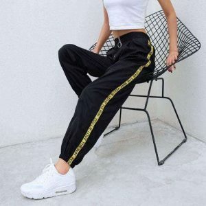 Y2K Fashion Black Baggy Pants - Grunge Aesthetic & Coquette Style