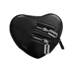 Y2K Fashion Black Heart Crossbody Bag - Emo, Grunge, Coquette Style