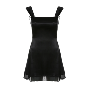 Y2K Fashion Black Mini Dress - Coquette Aesthetic & Grunge Style Outfit