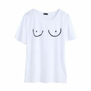 Y2K Fashion Boobs Print T-Shirt - Cute Graphic Tee for Coquette Style