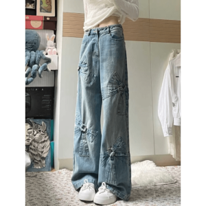 Y2K Fashion Bow Tie Jeans: Grunge Aesthetic & Coquette Style Fusion