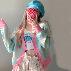 Y2K Fashion Candy Floss Pastel Oversized Sweater - Coquette Aesthetic