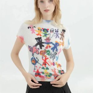 Y2K Fashion Cartoon Figures Printed Oversized Sweater - Cute & Aesthetic