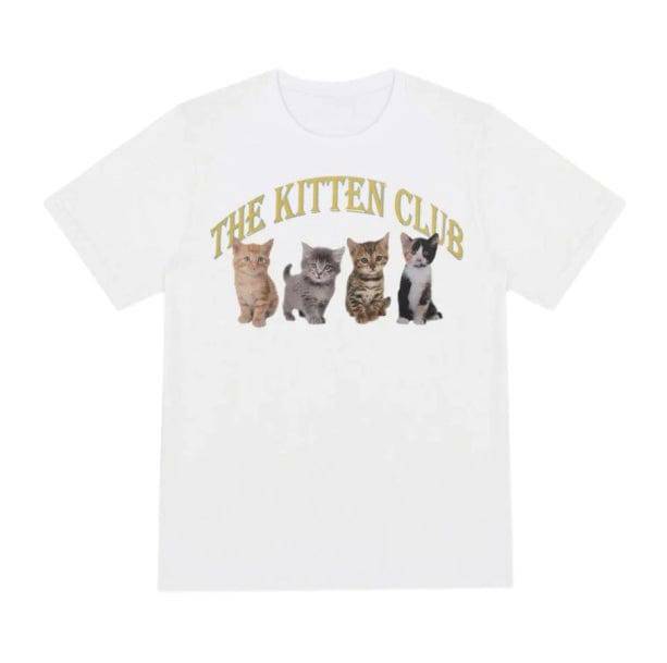 Y2K Fashion Cat Club T-Shirt - Cute Oversized Tee for Coquette Aesthetic