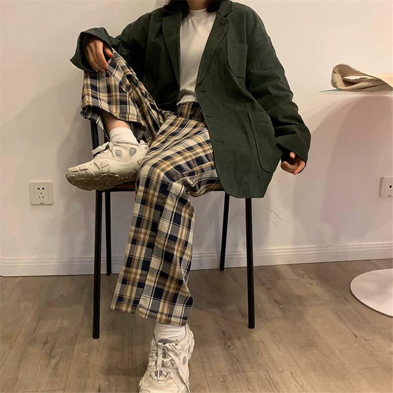 Y2K Fashion Checkered Sweatpants for Grunge, Coquette, and Emo Styles