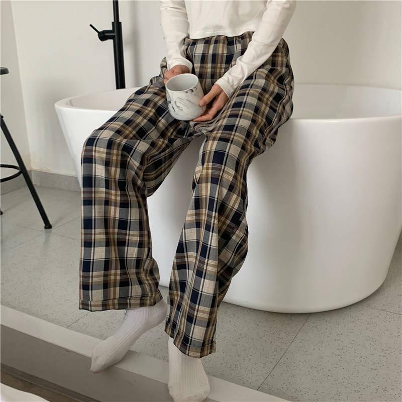 Y2K Fashion Checkered Sweatpants for Grunge, Coquette, and Emo Styles