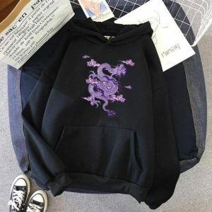 Y2K Fashion Chinese Dragon Hoodie - Grunge Aesthetic & Coquette Style