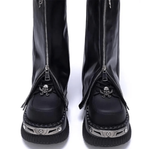 Y2K Fashion Chunky Platform Skull Pumps for Grunge & Coquette Aesthetic