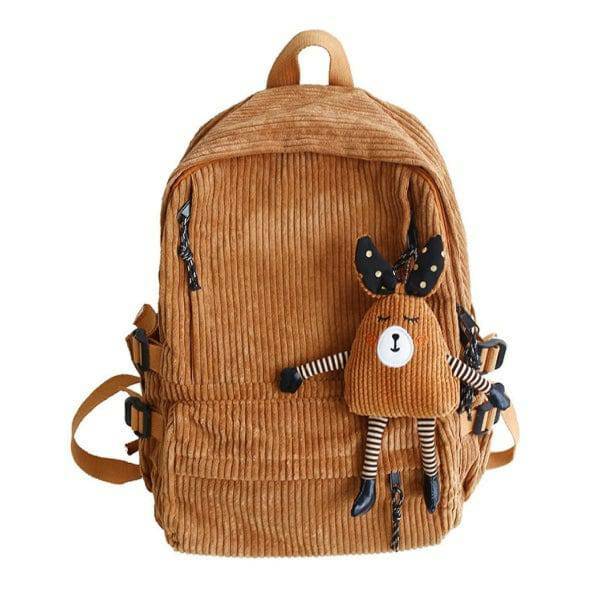 Y2K Fashion Classic Corduroy Backpack - Coquette Aesthetic & Grunge Style