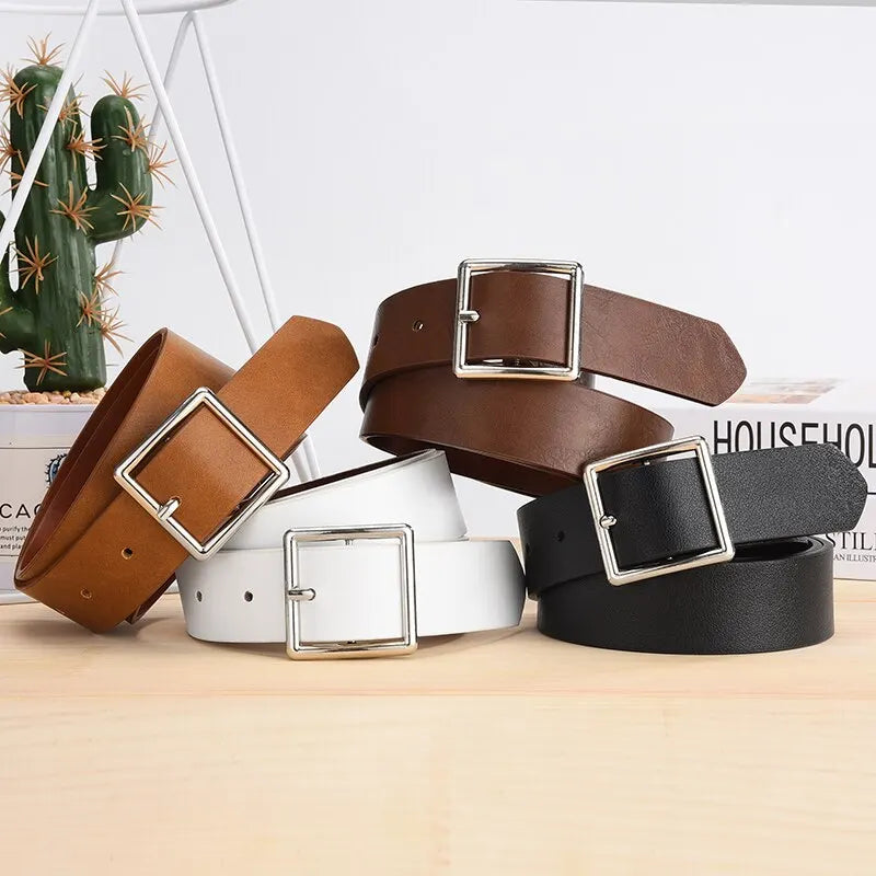 Y2K Fashion Classic Faux Leather Belt for Coquette and Grunge Styles