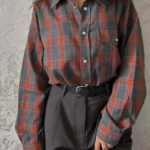 Y2K Fashion Classic Plaid Shirt - Grunge Aesthetic Coquette Style Top