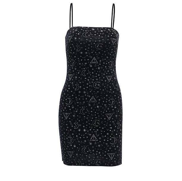 Y2K Fashion Constellation Dress: Coquette Aesthetic with Grunge Style