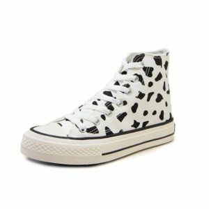 Y2K Fashion Cow's Milk Sneakers - Cute Aesthetic Shoes for Grunge & Coquette Styles