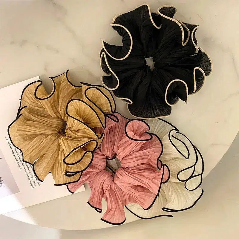 Y2K Fashion Crinkle Chiffon Scrunchies for Coquette & Grunge Aesthetic