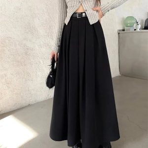 Y2K Fashion Dark Coquette Midi Skirt - Grunge Aesthetic & Preppy Style