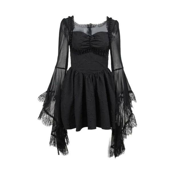 Y2K Fashion Dark Coquette Mini Dress - Grunge Aesthetic Outfit