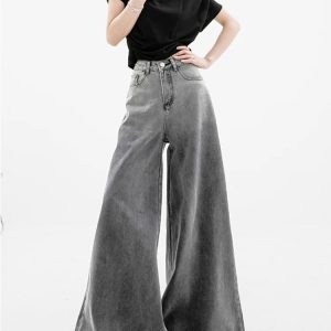 Y2K Fashion Dark Wash Super Wide Leg Jeans for Grunge & Coquette Styles