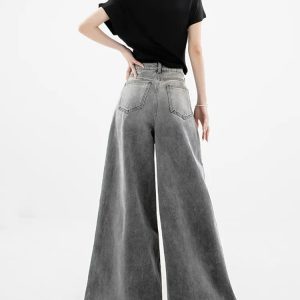 Y2K Fashion Dark Wash Super Wide Leg Jeans for Grunge & Coquette Styles