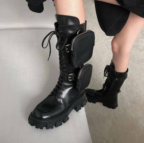 Y2K Fashion Deep Pocket Boots: Grunge Style Meets Coquette Aesthetic