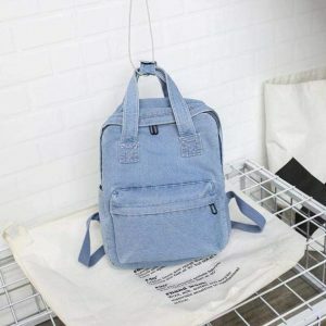 Y2K Fashion Denim Backpack: Coquette Aesthetic & Grunge Style Essential