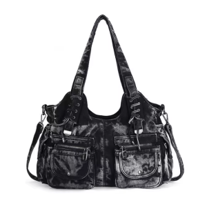 Y2K Fashion Denim Bag - Cute Coquette Aesthetic for Grunge Style Lovers