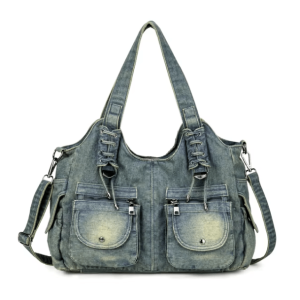 Y2K Fashion Denim Bag - Cute Coquette Aesthetic for Grunge Style Lovers