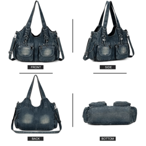 Y2K Fashion Denim Bag - Cute Coquette Aesthetic for Grunge Style Lovers