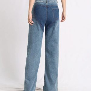 Y2K Fashion Denim Cut Out Jeans - Grunge Style & Coquette Aesthetic