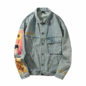 Y2K Fashion Denim Jacket: Grunge Aesthetic Meets Coquette Style