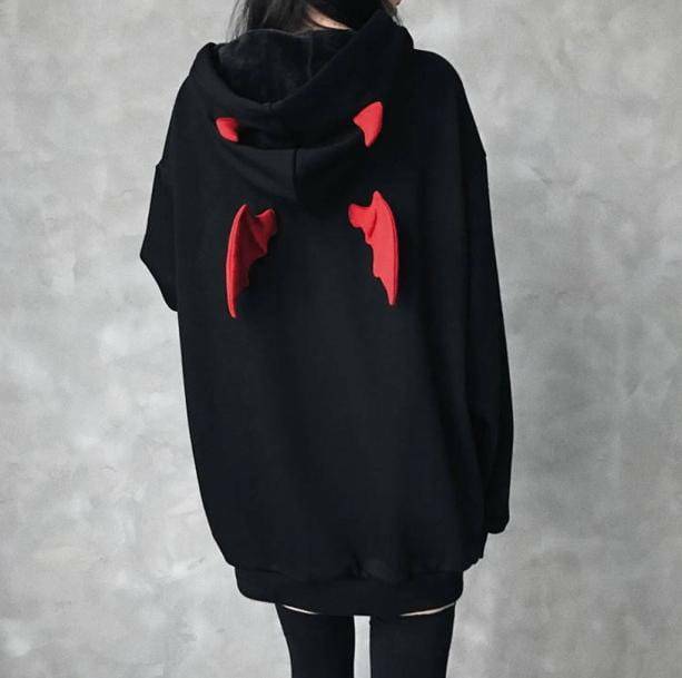 Y2K Fashion Diablo Hoodie - Oversized Grunge Aesthetic for Emo Girls