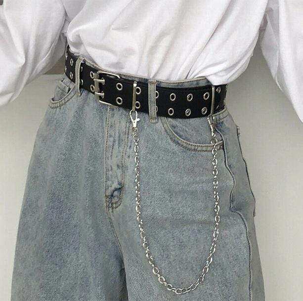 Y2K Fashion Double Hole Belt - Grunge Aesthetic & Coquette Style Accessory