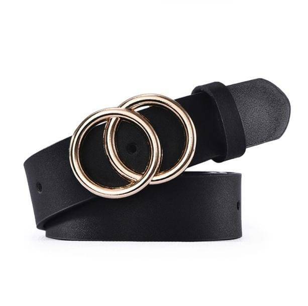 Y2K Fashion Double O-Buckle Belt for Grunge, Coquette & Emo Styles