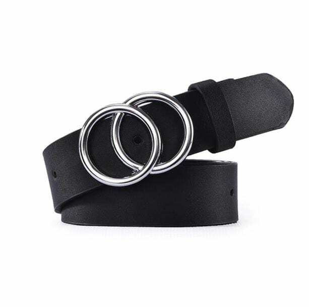 Y2K Fashion Double O-Buckle Belt for Grunge, Coquette & Emo Styles