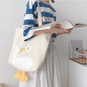 Y2K Fashion Duck Cloth Bag - Grunge Aesthetic & Coquette Style Essential