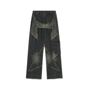 Y2K Fashion Enchanted Pentagram Jeans - Grunge & Coquette Aesthetic