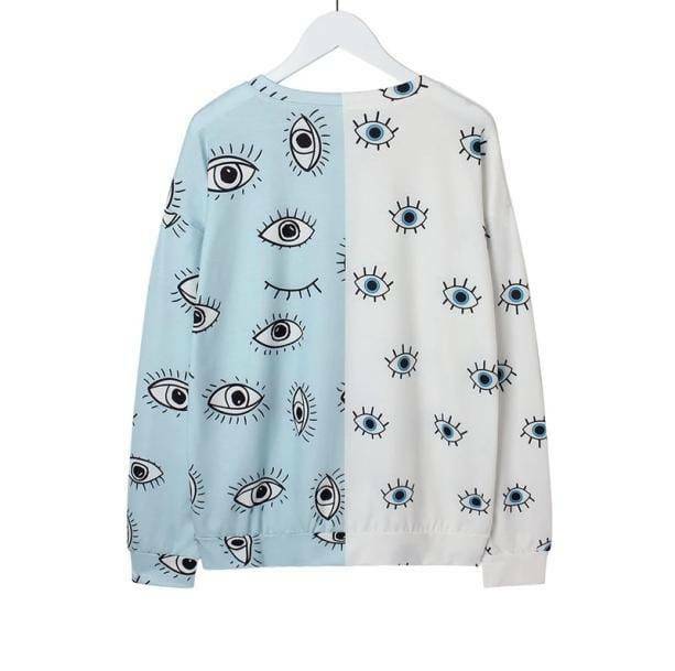 Y2K Fashion Eye Print Sweatshirt - Emo, Grunge, and Coquette Aesthetic