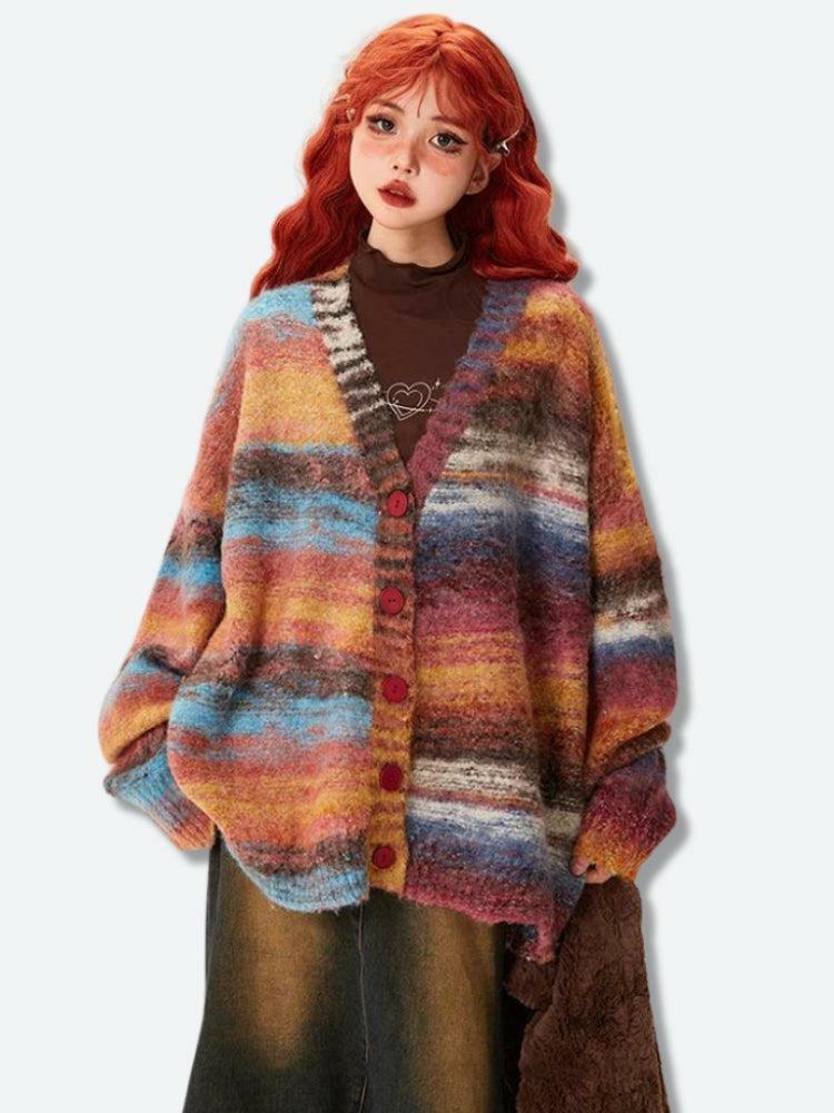 Y2K Fashion Fairy Grunge Cardigan - Oversized Aesthetic Sweater